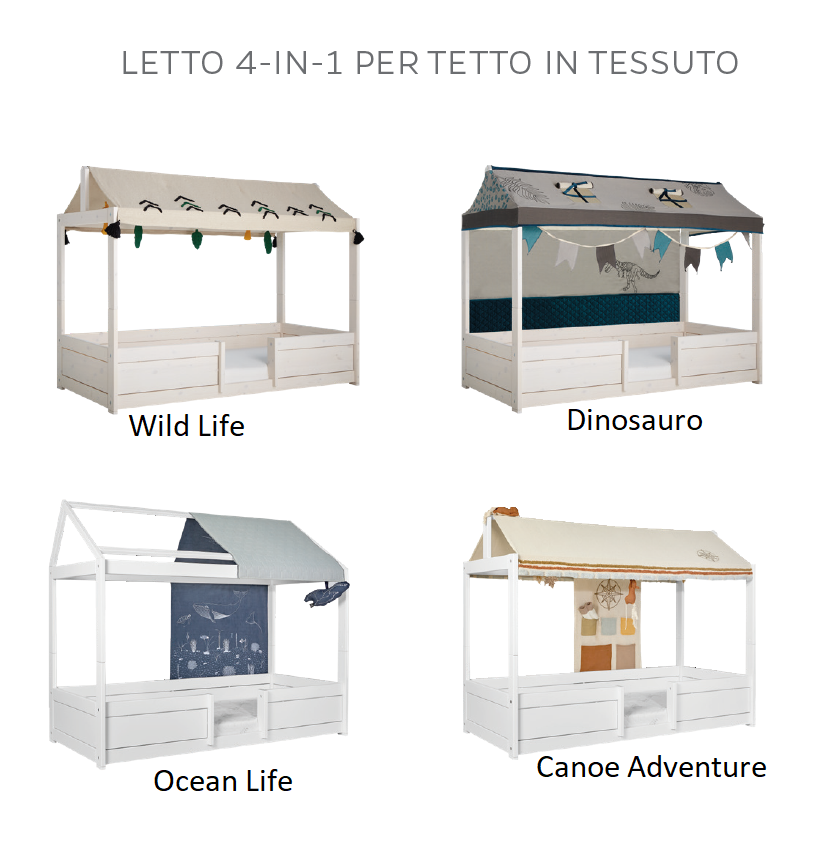 LETTO 4 in 1 letto MONTESSORI CRESCE CON IL BIMBO