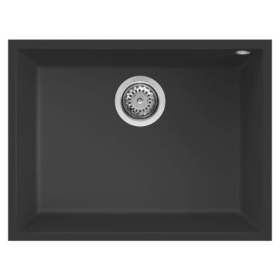 Lavello Elleci Incasso 1 vasca 58×44 Quadra 110 Sottotop Granitek Nero LGQ11040BSO